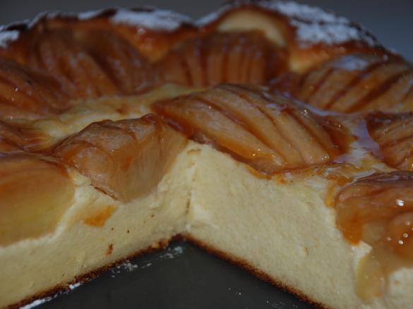 Apfel-Käsekuchen/Quarkkuchen ohne Boden