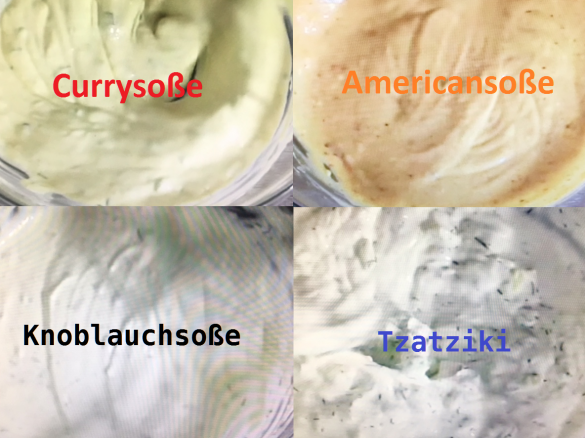 4 Saucen für Döner Raclette und Fondue