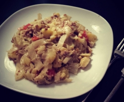 Variation von Weisskohl mit Gehacktes und Joghurt - rein vegan