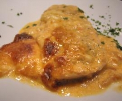 Variation von Zack-Zack-Hühnchen (in Sahnesoße)