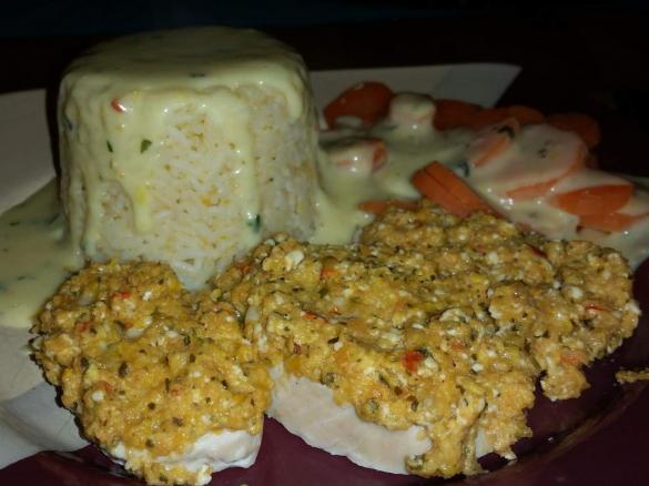 All in One Feta - Medaillons mit Reis und Gemüse