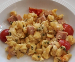 Spätzleauflauf mit Leberkäse