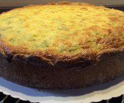 Rhabarberkuchen mit Creme fraiche Haube