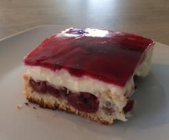 Kirschkuchen mit Buttercreme und Guss vom Blech