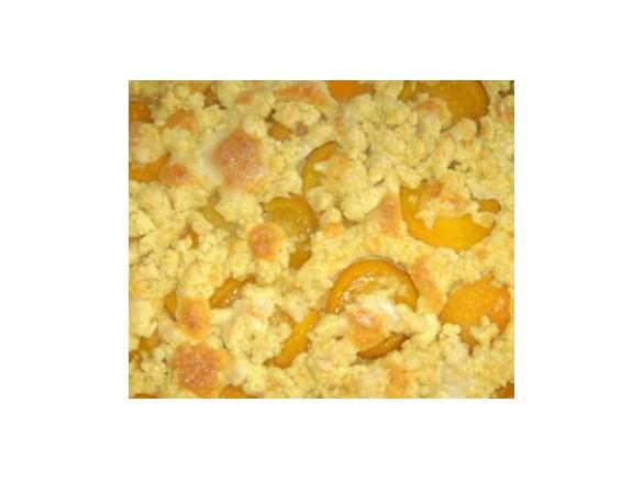 Pfirsischschnitten mit Streuseln