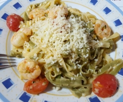 Tagliatelle mit Garnelen