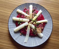 Rote Bete Risotto mit Spargel