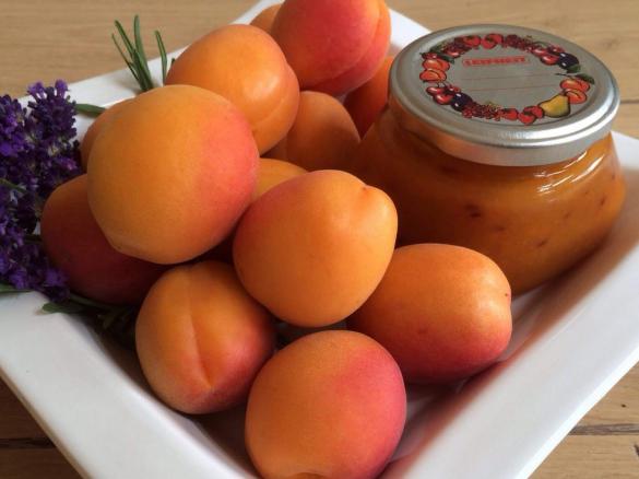 Aprikosenmarmelade mit Lavendelblüten