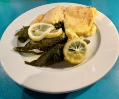 Hähnchenbrust im Bärlauchmantel mit Polenta