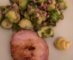 Rosenkohlsalat mit Kassler