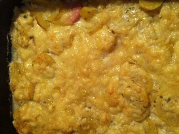 Sahniges Kartoffel Wurst Gratin