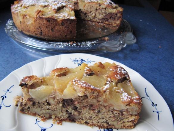 Obst-Schoko-Walnuss-Kuchen