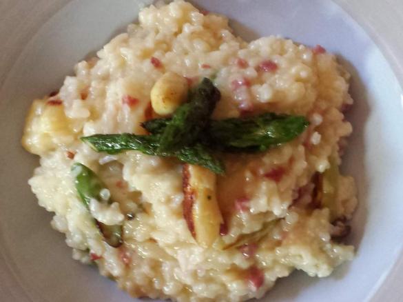 Risotto mit gebratenem Spargel