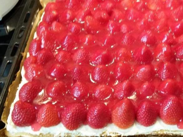Erdbeerkuchen mit Vanillecreme