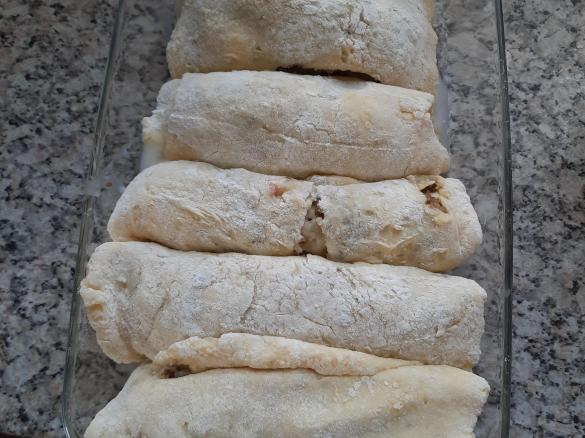 Kartoffelmaultaschen mit Griebenschmalz oder Apfelfüllung