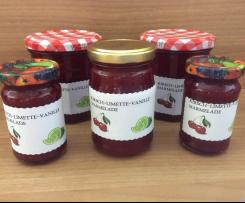 Kirschmarmelade mit Limetten und Vanille