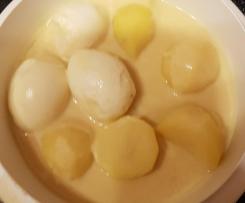 Saure Eier mit Kartoffeln