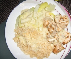 Puten-Rouladen mit Pesto , Gemüse und Reis...