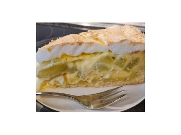 Rhabarber-Tränchenkuchen mit Vanillecreme