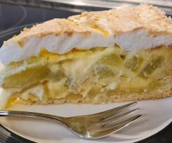 Rhabarber-Tränchenkuchen mit Vanillecreme