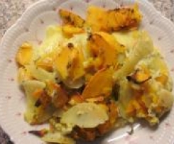 Kartoffel-Kürbis-Gratin, mit oder ohne Fisch  -  RdT am 31.10.2012