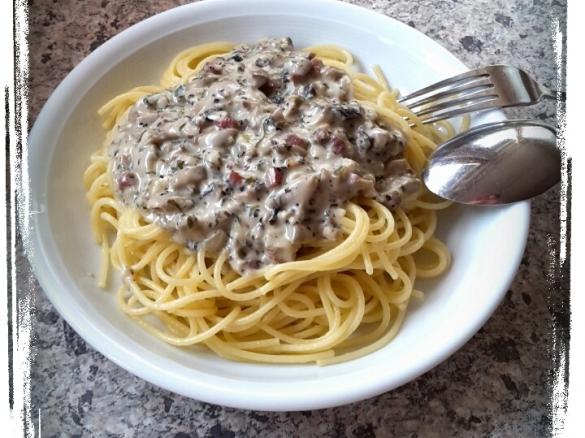 Spaghetti mit Pilzsauce