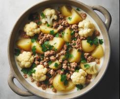 „Grummbeere“ mit Blumenkohl und Hack