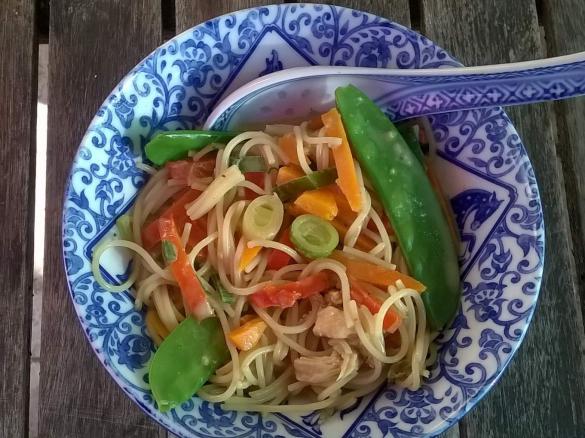 Scharfe Asia Nudeln, vegetarisch
