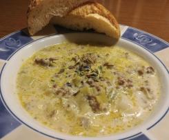 Käse Lauch Suppe mit Hackfleisch alla Mona
