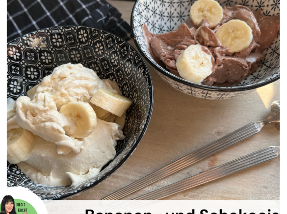 Bananen- und Schokoladeneis