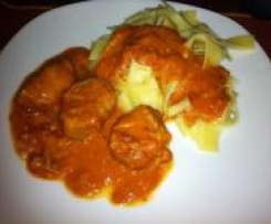 Schweinefilet mit Bandnudeln