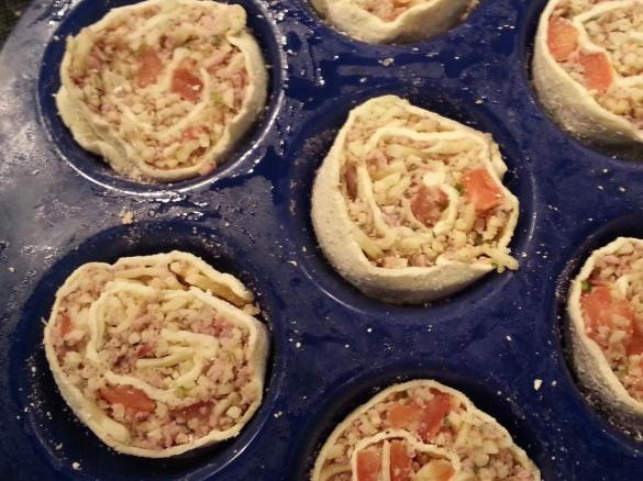 Blätterteigschnecken mit Spinat