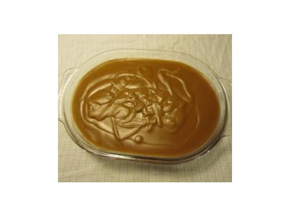 Schokoladen-Sahnepudding (zum Beispiel auf Birnen) 