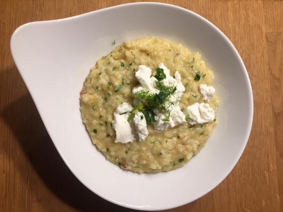 Fenchel-Risotto mit Ricotta und Chili