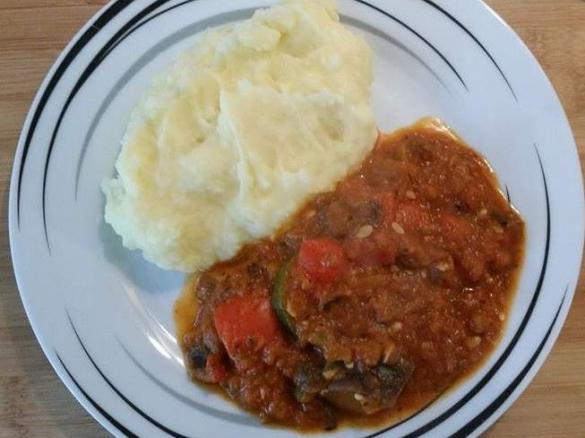 Ratatouille mit Kartoffelpüree