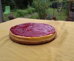 Käsekuchen mit Himbeertopping; schnell, einfach, köstlich