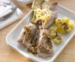 Thunfisch-Röllchen mit Kartoffelsalat / Fresh tuna rolls with potato salad (Involtini di tonno con insalata di patate)