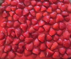 Erdbeerkuchen mit Vanillepudding