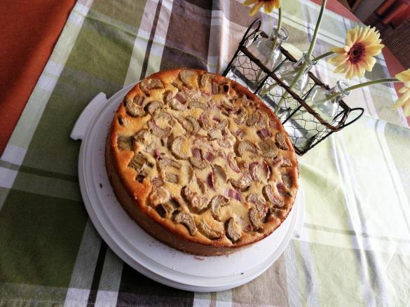 Rhabarberkuchen mit Quarkguss