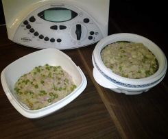 Graupen-Risotto mit Erbsen und Schinken