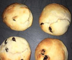 Schoko Rosinen Quark Brötchen