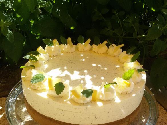 Zitronenmelisse Frischkäse Torte