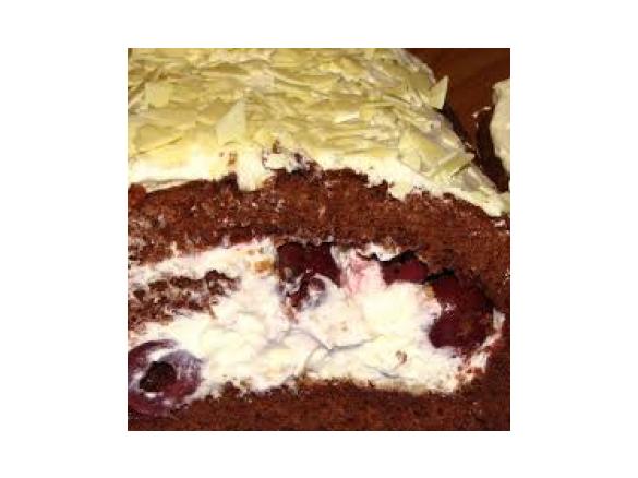 Schokokirschrolle Biskuitrolle Schwarzwälder Art