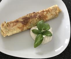 Kräuter Käse Blini/ Kräuter Käse Pfannkuchen mit Quark