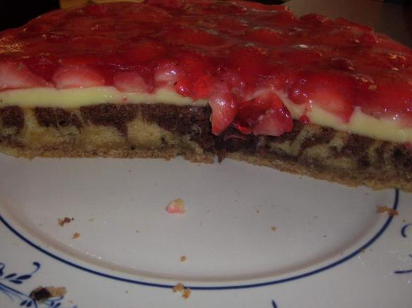 Zebrakuchen mit Obst ..