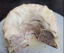 Krautpudding, oder Krautrouladen/Krautwickel