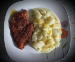 Hähnchenschnitzel mit Kohlrabi- Blumenkohl -Kartoffel Rahmgemüse