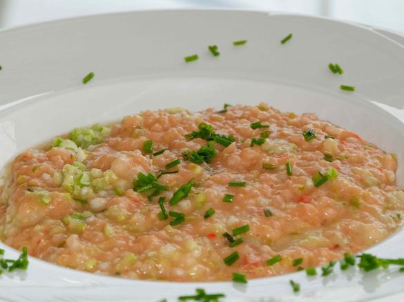 Zucchini-Lachs-Risotto mit Ricotta