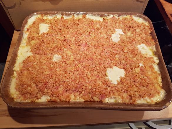 Rahmkartoffeln mit Schinkenkruste