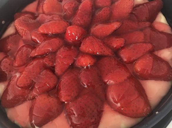 Erdbeere-Torte mit Vanillecreme und Hermann-Boden